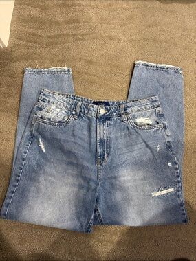 Aero Light Blue Distressed Mom cotton jeans size 12